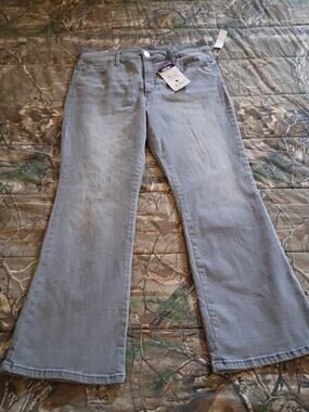 Gloria venderbilt shape effect jeans high-rise ankle boot 14 gray womens NWT